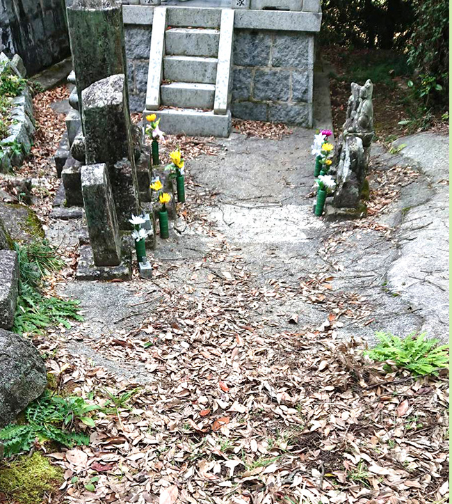 墓地の草刈りと掃除高圧洗浄機による墓石清掃